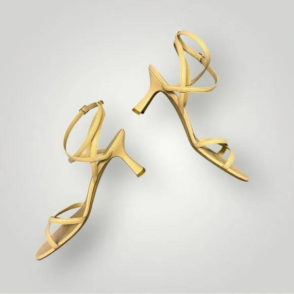 M. GEMI‎ The Caterina flared Heel Sandal Sz 41 Tan - Picture 6 of 9